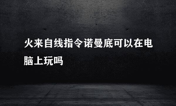 火来自线指令诺曼底可以在电脑上玩吗