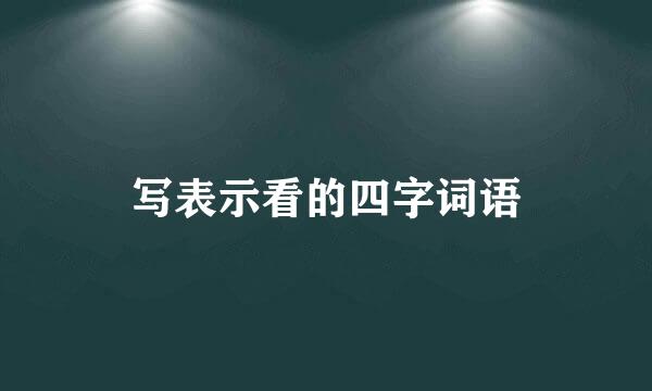 写表示看的四字词语