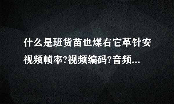 什么是班货苗也煤右它革针安视频帧率?视频编码?音频编码?视频编码?音频编码?