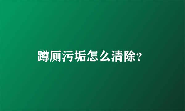 蹲厕污垢怎么清除？