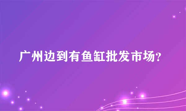 广州边到有鱼缸批发市场？