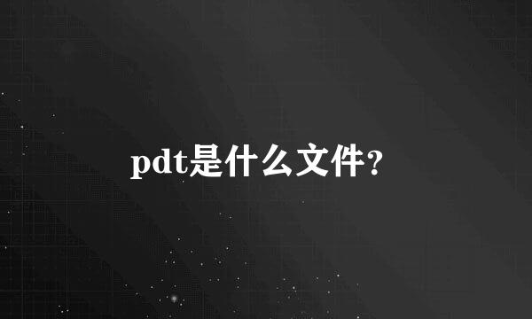 pdt是什么文件？