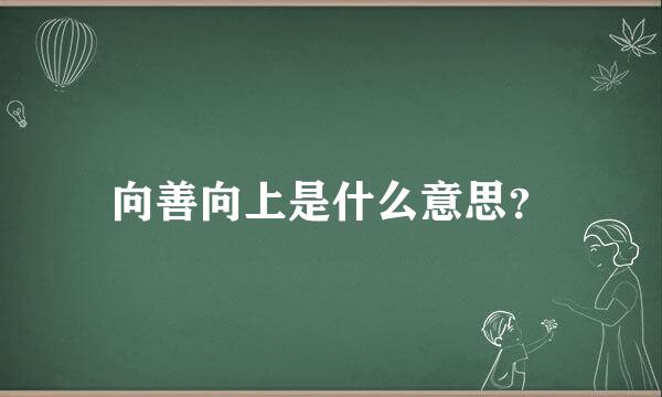 向善向上是什么意思？