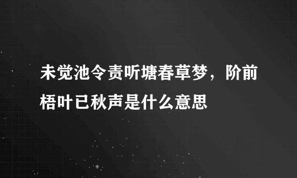 未觉池令责听塘春草梦，阶前梧叶已秋声是什么意思