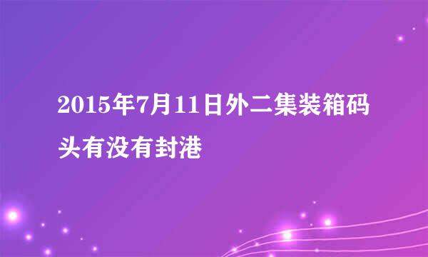 2015年7月11日外二集装箱码头有没有封港