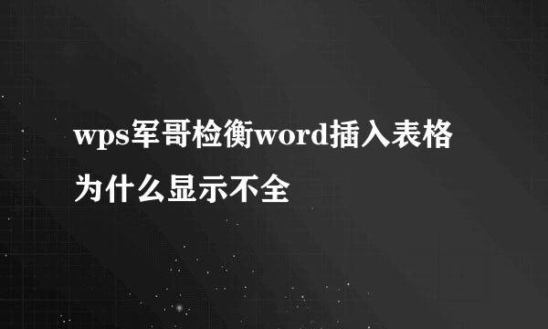 wps军哥检衡word插入表格为什么显示不全