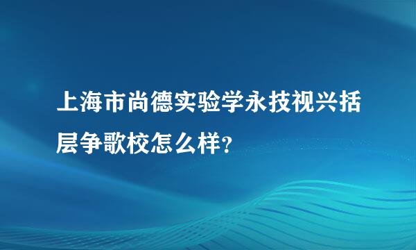 上海市尚德实验学永技视兴括层争歌校怎么样？