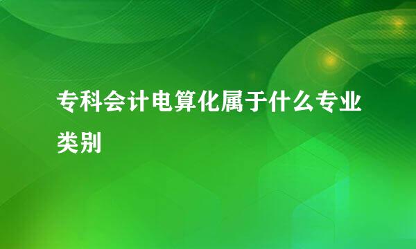 专科会计电算化属于什么专业类别