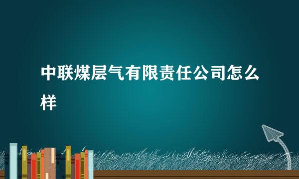 中联煤层气有限责任公司怎么样