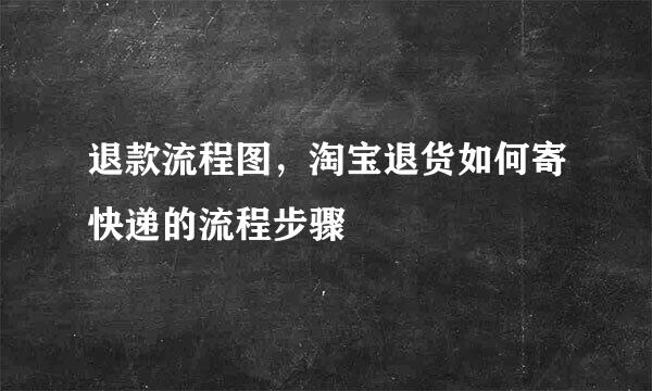 退款流程图，淘宝退货如何寄快递的流程步骤