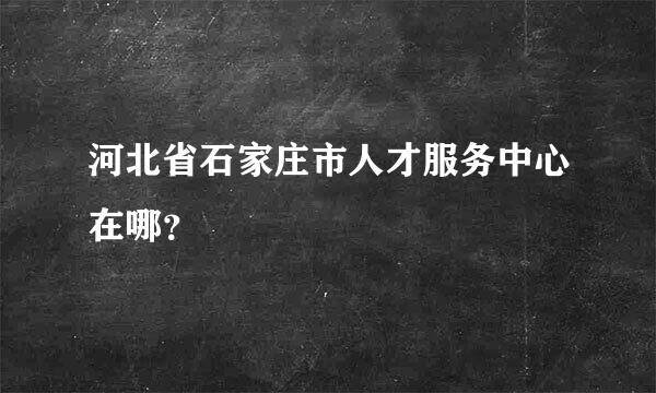 河北省石家庄市人才服务中心在哪？