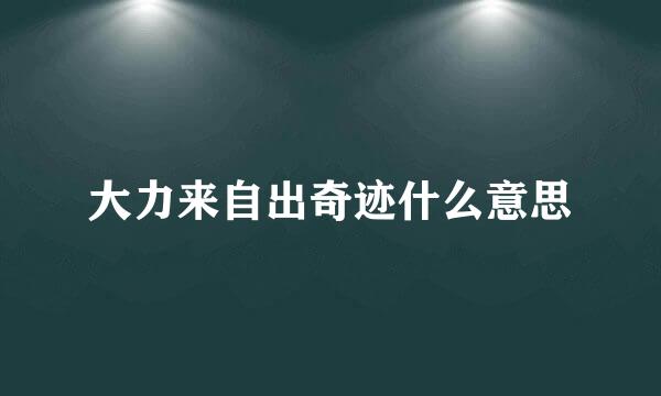 大力来自出奇迹什么意思