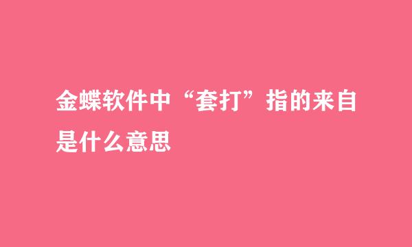 金蝶软件中“套打”指的来自是什么意思