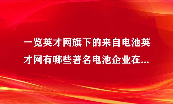 一览英才网旗下的来自电池英才网有哪些著名电池企业在上面招聘？