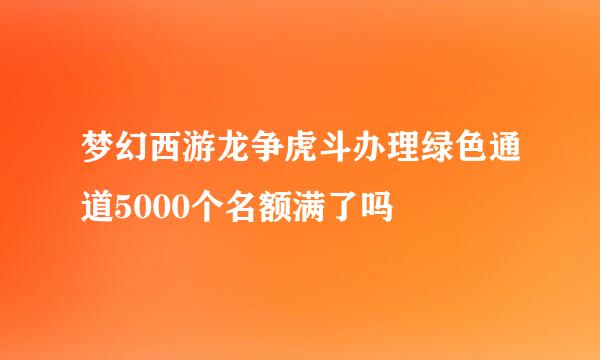 梦幻西游龙争虎斗办理绿色通道5000个名额满了吗