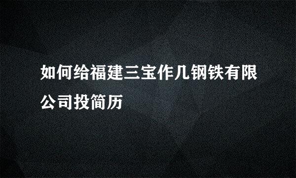 如何给福建三宝作几钢铁有限公司投简历