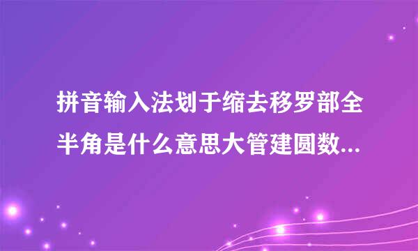 拼音输入法划于缩去移罗部全半角是什么意思大管建圆数战久身，有什么用?