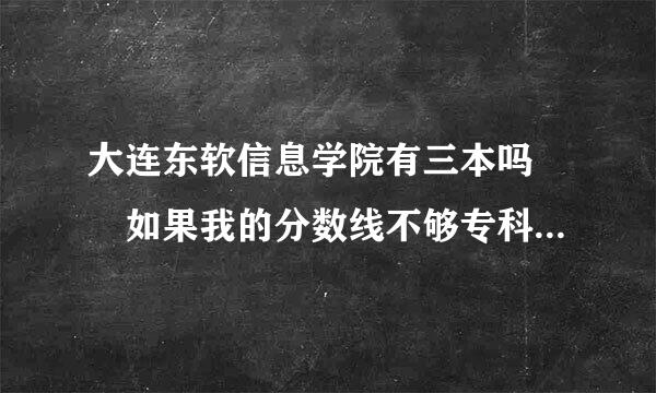 大连东软信息学院有三本吗  如果我的分数线不够专科分交钱能上么  他不是民办大学吗