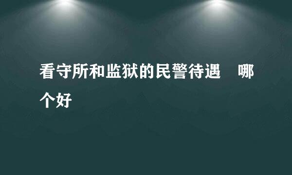 看守所和监狱的民警待遇 哪个好