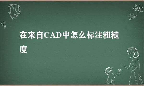 在来自CAD中怎么标注粗糙度