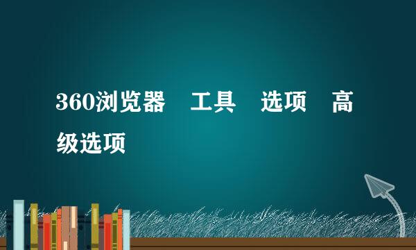 360浏览器 工具 选项 高级选项