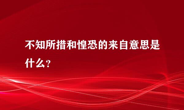 不知所措和惶恐的来自意思是什么？