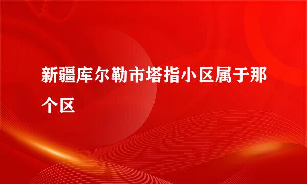 新疆库尔勒市塔指小区属于那个区