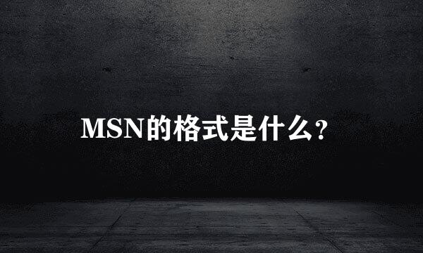 MSN的格式是什么？