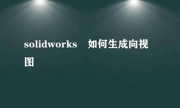 solidworks 如何生成向视图