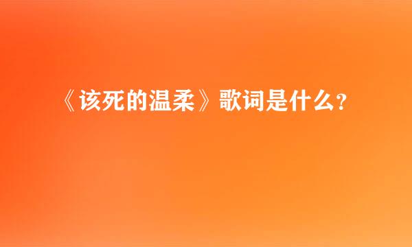 《该死的温柔》歌词是什么？