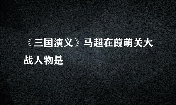 《三国演义》马超在葭萌关大战人物是