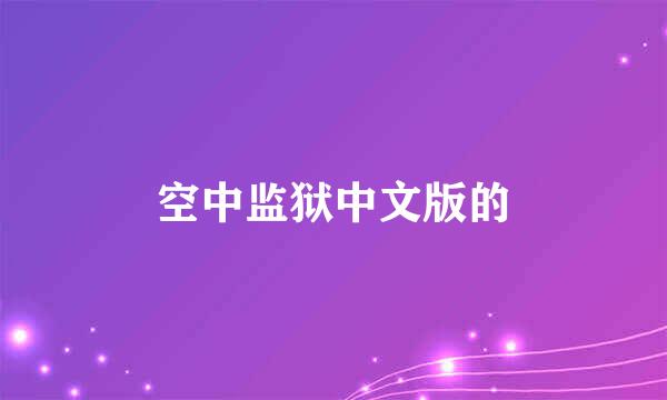 空中监狱中文版的