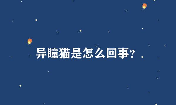 异瞳猫是怎么回事？