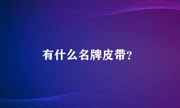 有什么名牌皮带？