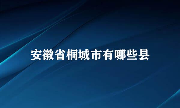 安徽省桐城市有哪些县