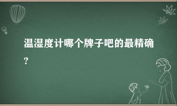 温湿度计哪个牌子吧的最精确?