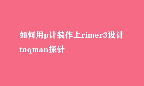 如何用p计装作上rimer3设计taqman探针