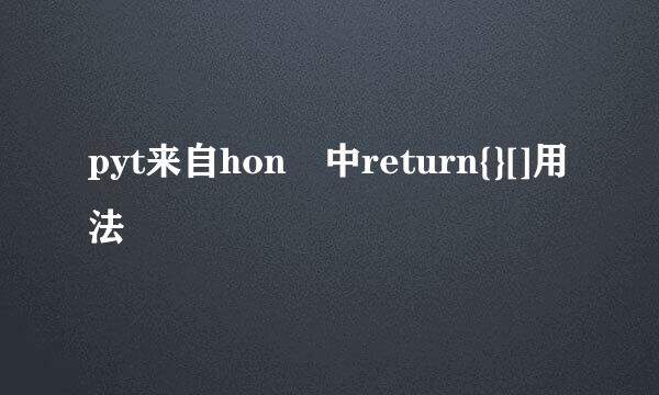 pyt来自hon 中return{}[]用法