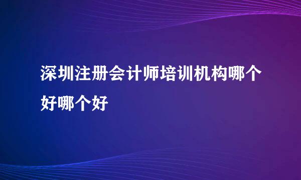 深圳注册会计师培训机构哪个好哪个好