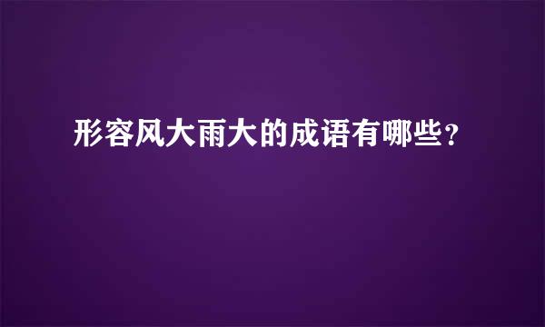 形容风大雨大的成语有哪些？