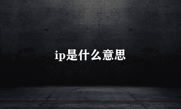 ip是什么意思