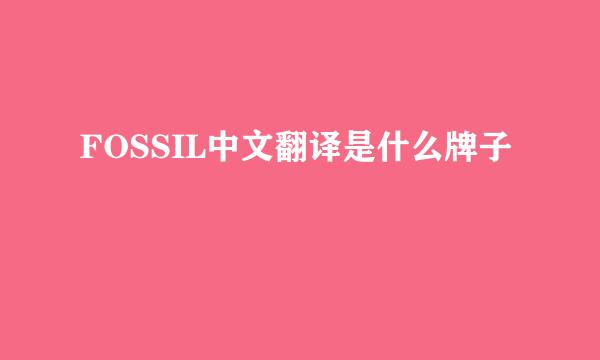 FOSSIL中文翻译是什么牌子