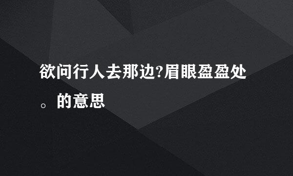 欲问行人去那边?眉眼盈盈处。的意思