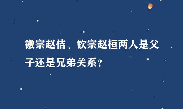 徽宗赵佶、钦宗赵桓两人是父子还是兄弟关系？