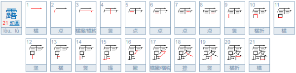 露出一张脸的露拼音