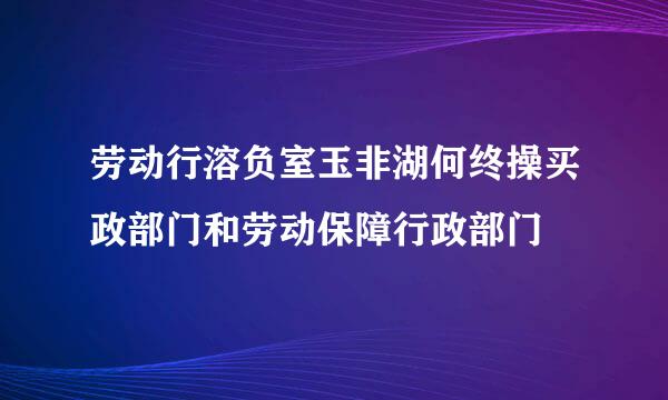 劳动行溶负室玉非湖何终操买政部门和劳动保障行政部门