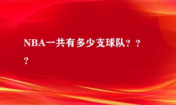 NBA一共有多少支球队？？？