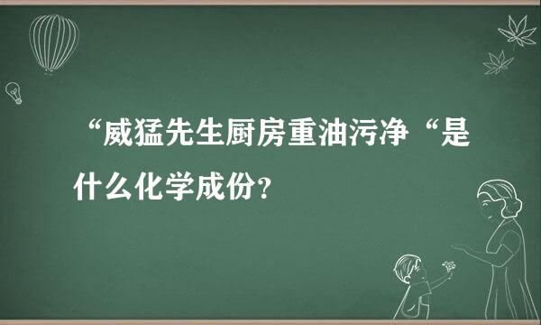 “威猛先生厨房重油污净“是什么化学成份？