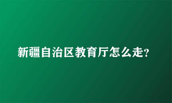 新疆自治区教育厅怎么走？