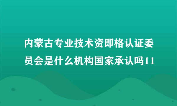 内蒙古专业技术资即格认证委员会是什么机构国家承认吗11